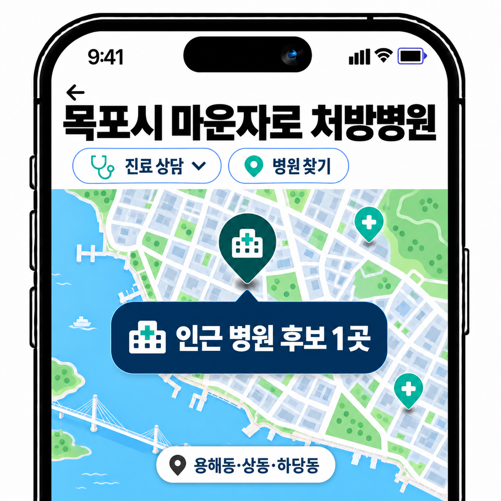 목포시 마운자로 처방병원 찾기, 용해동·상동·하당동 방문 계획 1 image 132