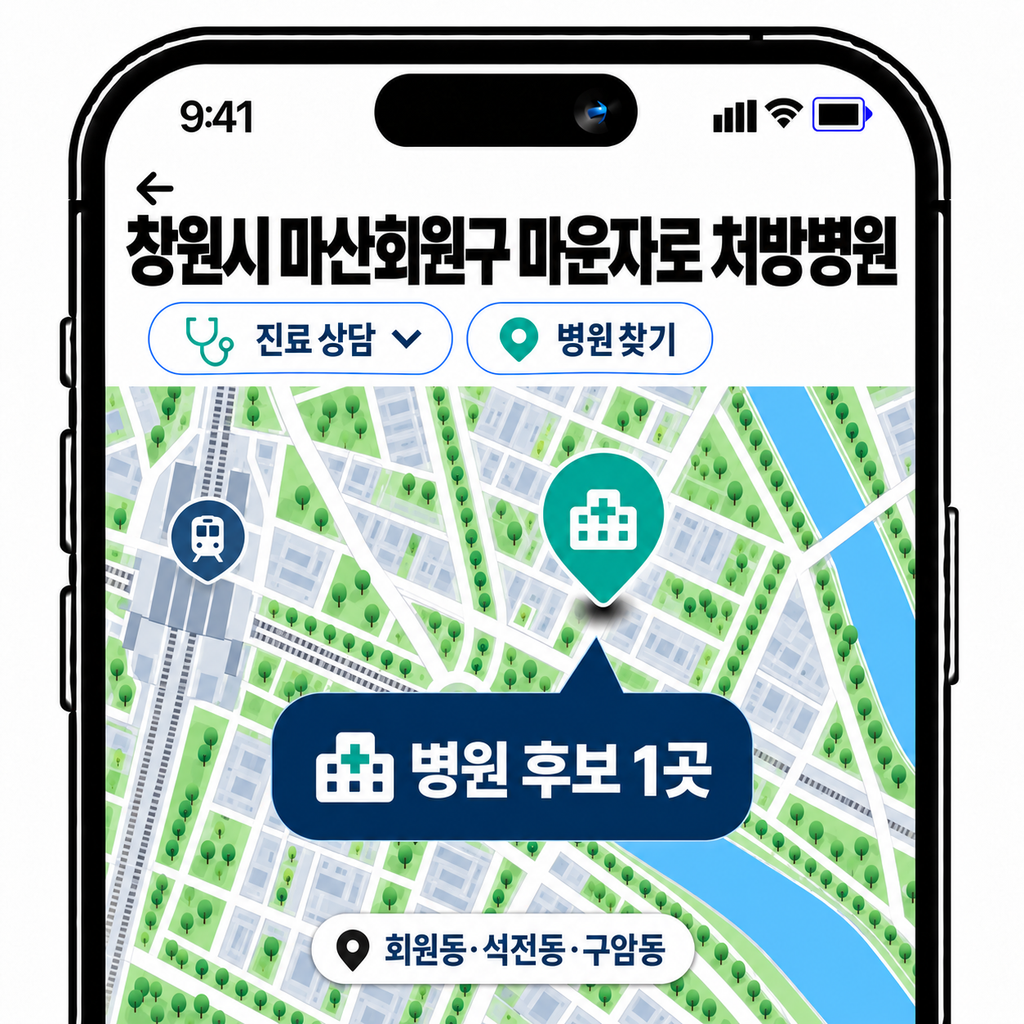 마산회원구 마운자로 처방병원 찾기, 석전동 중심 방문 동선 1 image 147